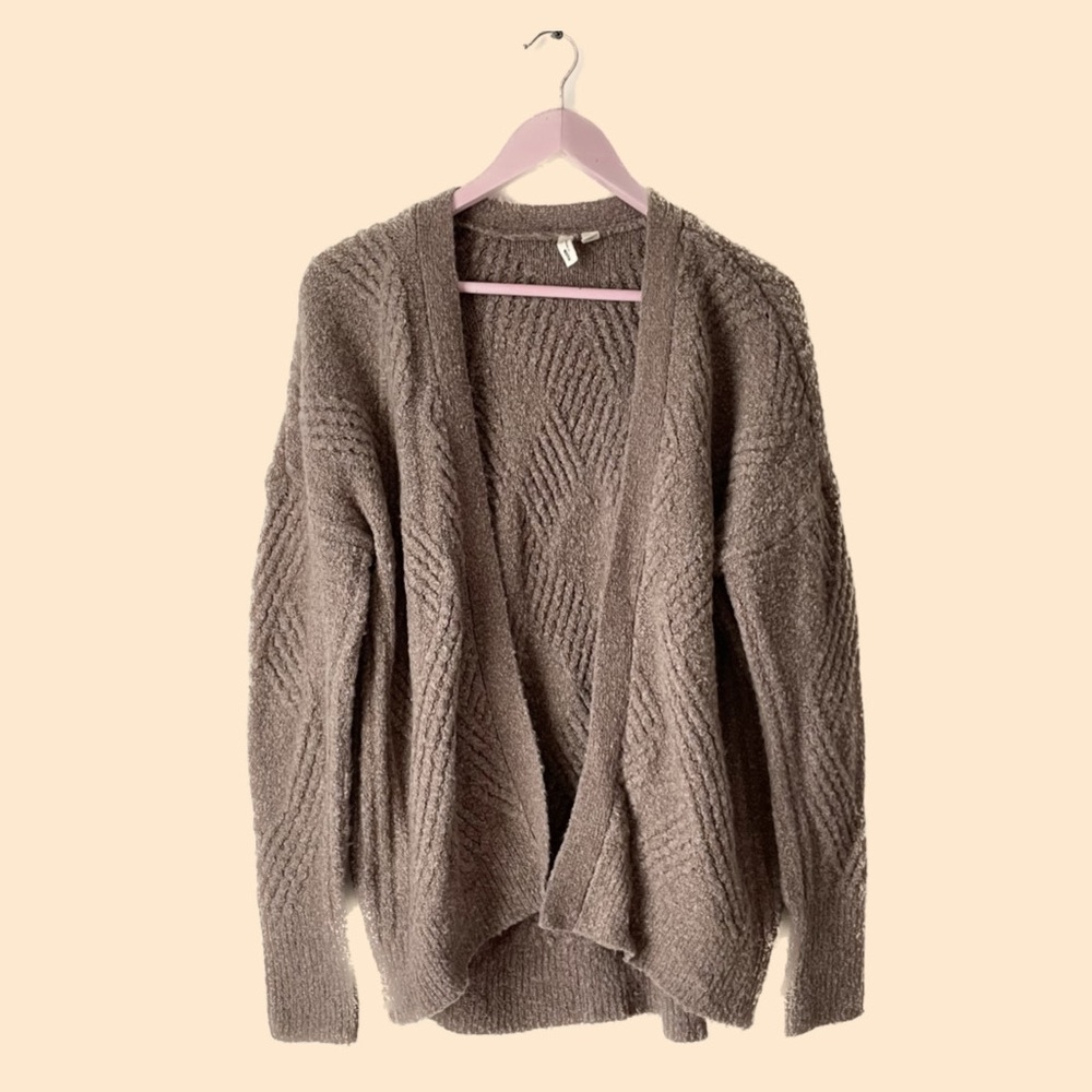Cozy Brown Open-Front Sweater